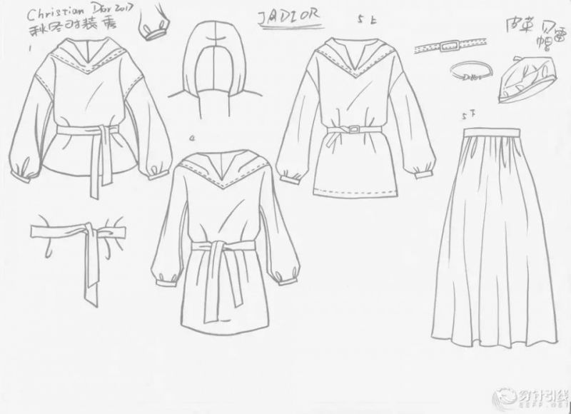 服裝款式圖 - Christian Dior2017秋冬RTW時裝發(fā)布秀