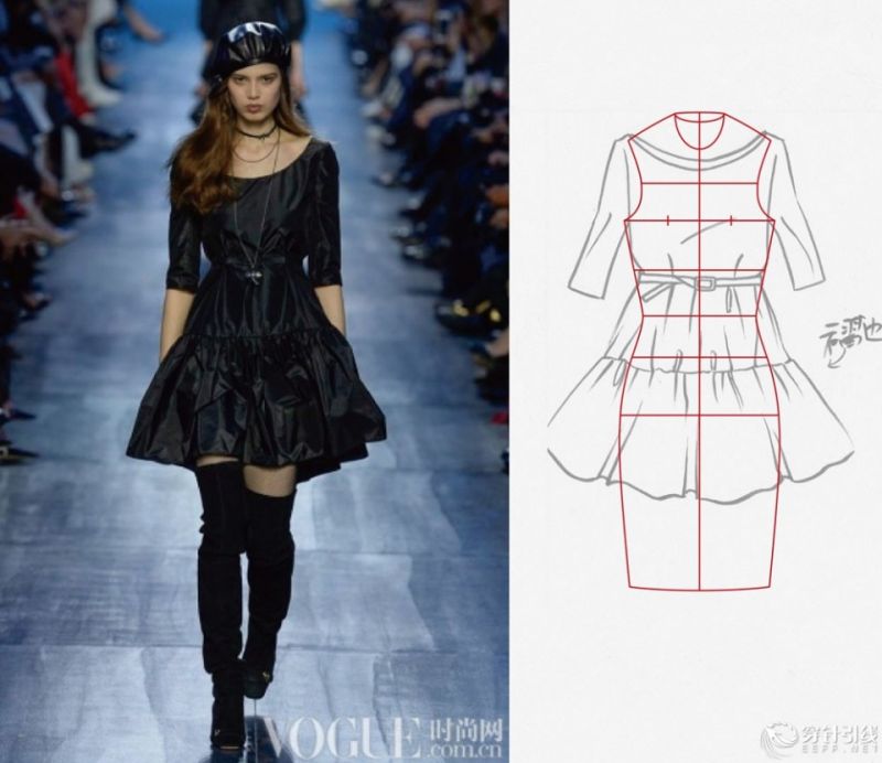 服裝款式圖 - Christian Dior2017秋冬RTW時裝發(fā)布秀